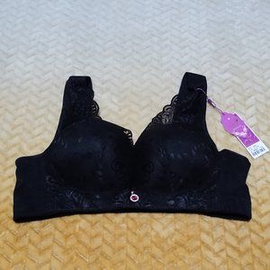 Mushiqi Black padded lace bra Brand NWT. US Size 42C. Other 42/95E.